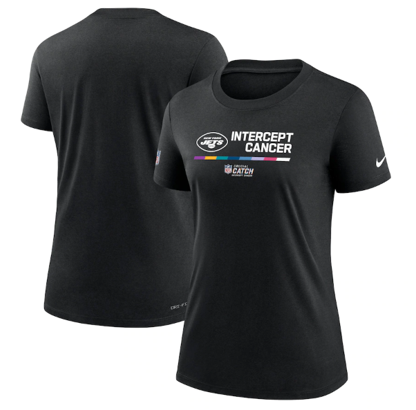 Women's New York Jets 2022 Black Crucial Catch Performance T-Shirt(Run Small)